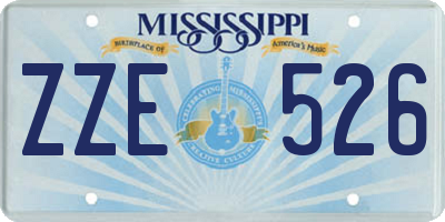 MS license plate ZZE526