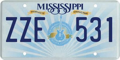MS license plate ZZE531