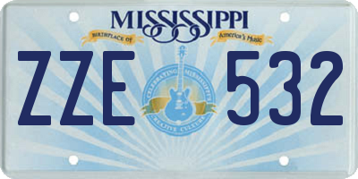 MS license plate ZZE532