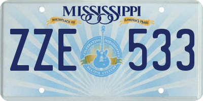 MS license plate ZZE533