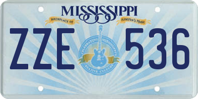 MS license plate ZZE536