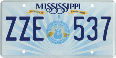 MS license plate ZZE537