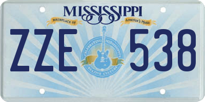 MS license plate ZZE538