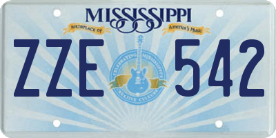 MS license plate ZZE542