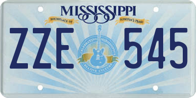 MS license plate ZZE545