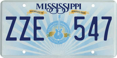 MS license plate ZZE547