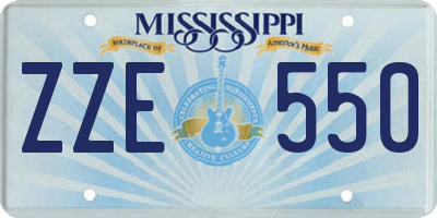 MS license plate ZZE550
