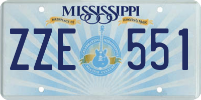 MS license plate ZZE551