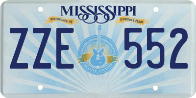 MS license plate ZZE552