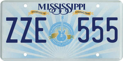 MS license plate ZZE555