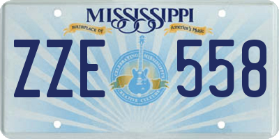 MS license plate ZZE558