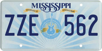 MS license plate ZZE562