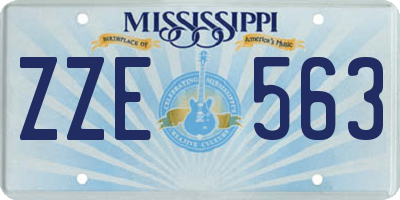 MS license plate ZZE563
