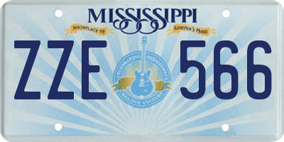 MS license plate ZZE566
