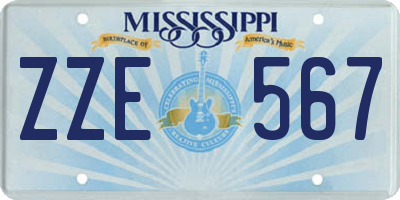 MS license plate ZZE567