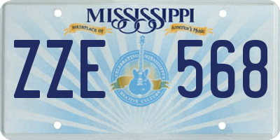 MS license plate ZZE568