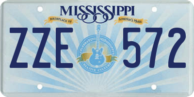 MS license plate ZZE572