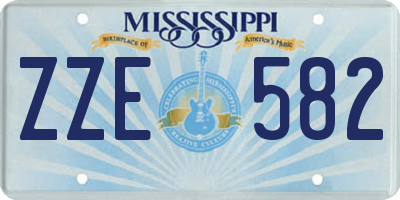 MS license plate ZZE582