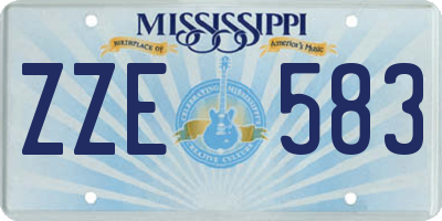 MS license plate ZZE583
