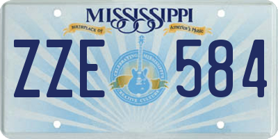 MS license plate ZZE584
