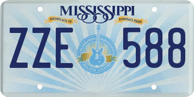MS license plate ZZE588