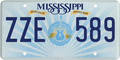 MS license plate ZZE589