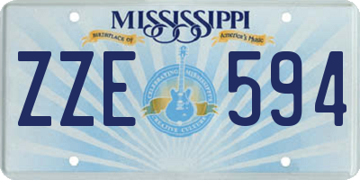MS license plate ZZE594