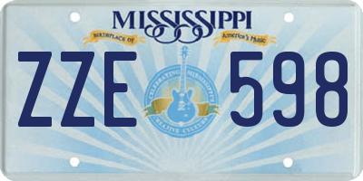 MS license plate ZZE598