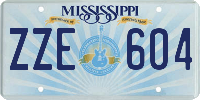 MS license plate ZZE604