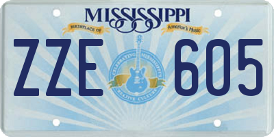 MS license plate ZZE605