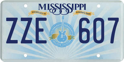 MS license plate ZZE607