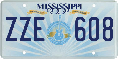 MS license plate ZZE608