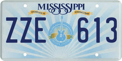 MS license plate ZZE613