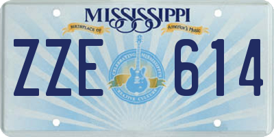 MS license plate ZZE614