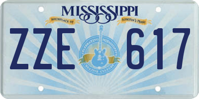 MS license plate ZZE617