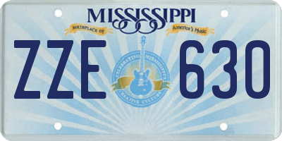 MS license plate ZZE630