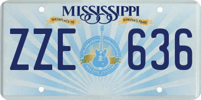 MS license plate ZZE636