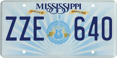 MS license plate ZZE640
