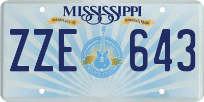 MS license plate ZZE643