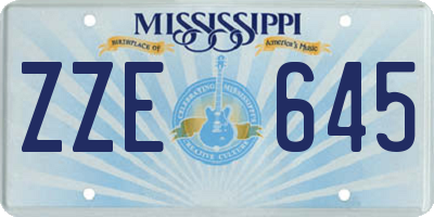 MS license plate ZZE645