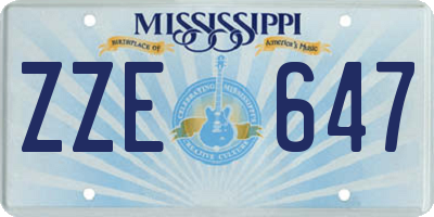 MS license plate ZZE647