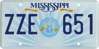 MS license plate ZZE651