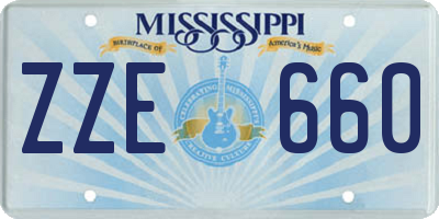 MS license plate ZZE660