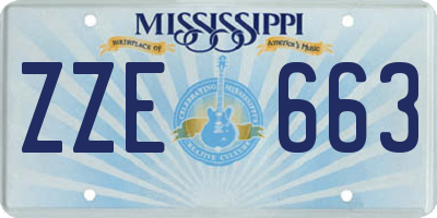 MS license plate ZZE663