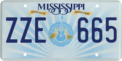 MS license plate ZZE665