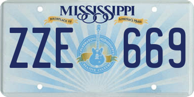 MS license plate ZZE669