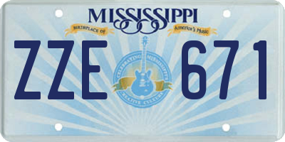 MS license plate ZZE671