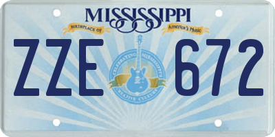 MS license plate ZZE672