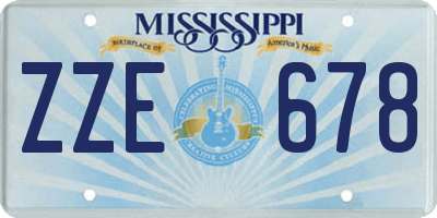 MS license plate ZZE678