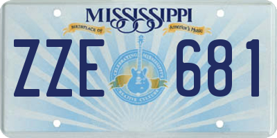 MS license plate ZZE681